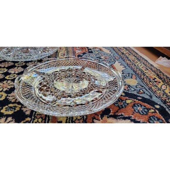 Anchor Hocking 11" Wexford glass 5 Section Relish Veggie Snack Serving Platter - Picture 5 of 16